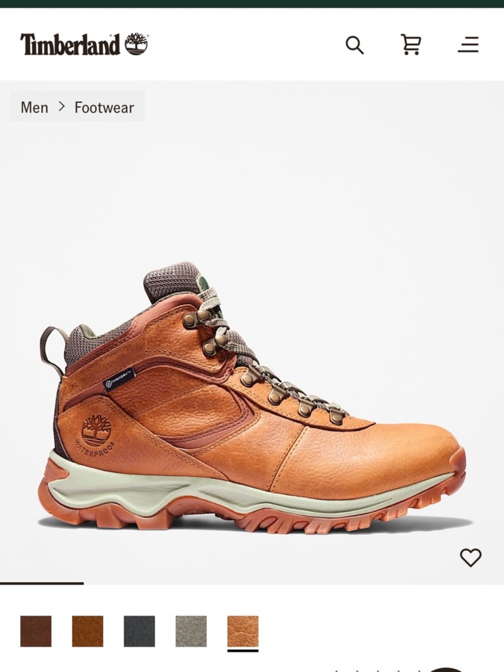 NWOT Men's Mt. Maddsen Mid Waterproof Hiking Boot